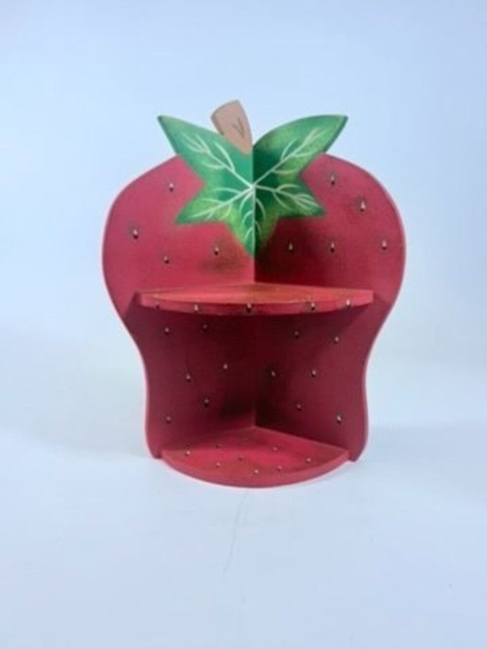 Wall Corner Shelf 90s Strawberry Vintage Wood Hanging Red Hand Painted Farmhouse - Picture 2 of 16